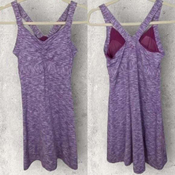 Prana Amaya Space Dye Dress Boysenberry Eggplant Purple Size XS Shelf Bra Boho - Picture 3 of 11